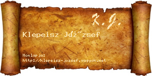 Klepeisz József névjegykártya